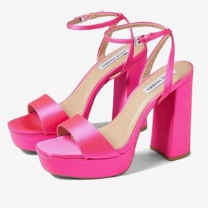 Steve Madden - Hot Pink Satin Platform Heel